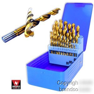 29PC titanium hss steel jobber drill bit set kit