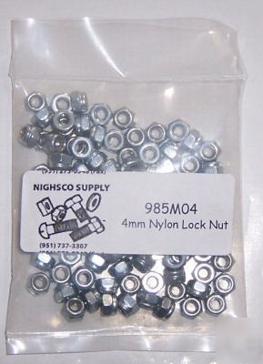 4MM nylon lock nut -100 quant- high quality- 985M04