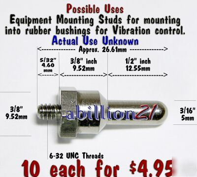 Electronic equipment mounting studs vibration control 