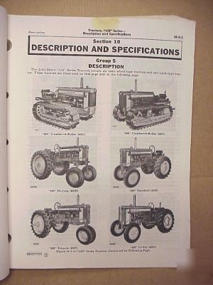John deere 420 tractor crawler original service manual