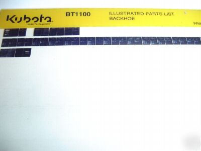 Kubota BT1100 backhoe parts catalog book microfiche