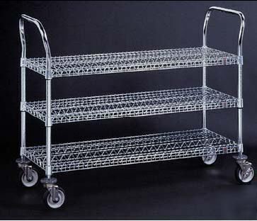 Lyon open wire shelf utility cart