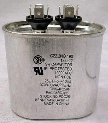 New 25MFD 370 volt motor run capacitor 25 mfd uf 