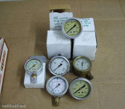 New 9PC lot hazardous loc liquid filled pressure gauges