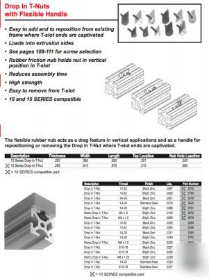 New 25 #3282 drop-in t-nuts w/flex handle (80/20 inc) 