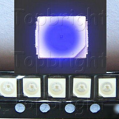 New 50 pcs plcc-2 power top smd smt 600 mcd blue led 