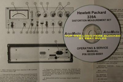 Hp 339A distortion measuring set ops & service manual