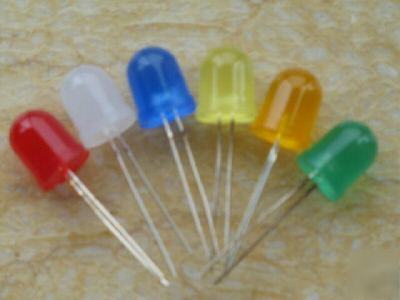 10MM diffused leds (red/green/blue/yellow/w/orange)X10 