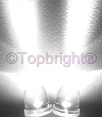 50 pcs mega bright white led 10MM 130,000 mcd f/r&s/h