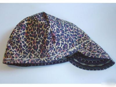 New wild leopard print welding hat 7 1/4 fitter hats