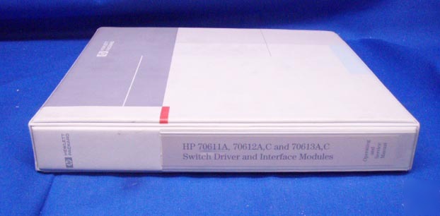 Hp 70611A 70612A,c 70613A,c operating & service manual