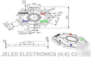 5 pc 3W prolight high power rgb full color led 85 lm