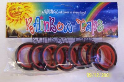 Rainbow colors mylar tape pack 12-roll card making