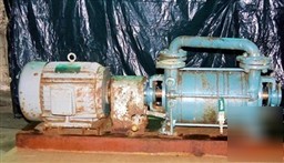 Used: sihi vacuum pump, 2 stage, water seal, 10 hp. mec
