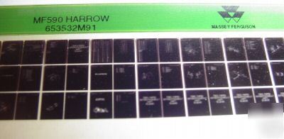 Massey ferguson 590 harrow parts book microfiche mf