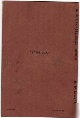 Caterpillar tractor bulldozer parts catalog 1954