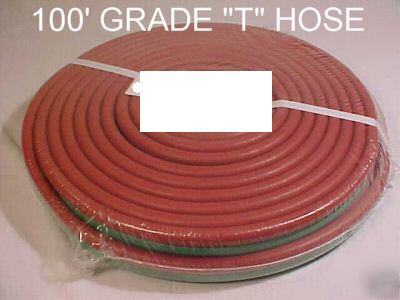 New 100' cutting torch twin welding hose grade t 