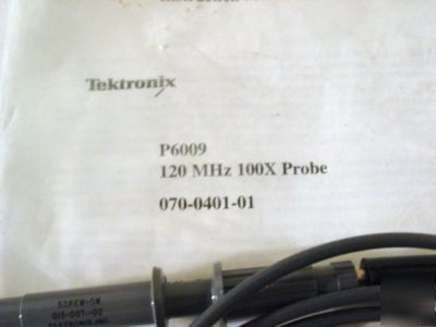 Tektronix 070-0401-01 P6009 120 mhz 100X hi-volt probe