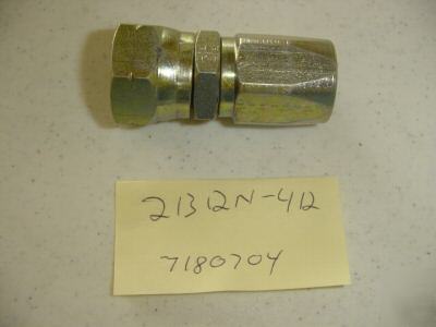 Qty 1 ** weatherhead # 21312N-412 fitting for # 12 hose