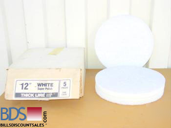 Thickline 12INCH white super polish floor care pads