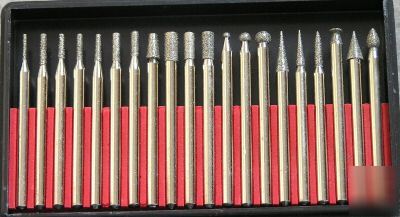 20 piece diamond point bit set burs excellent value