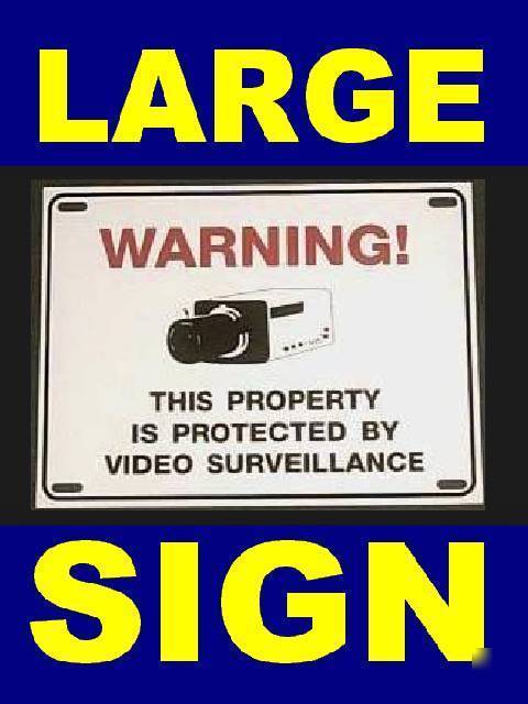 Home office color security spy camera warning yard sign