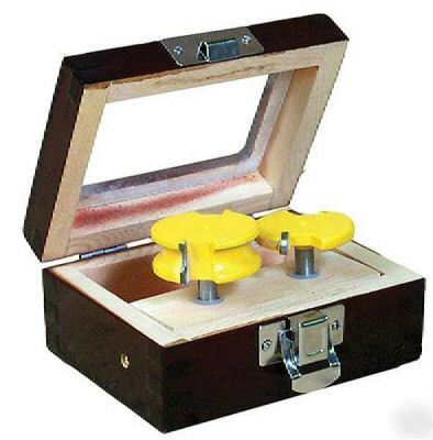 Router bit set 2-pc flute and bead w/case woodworking