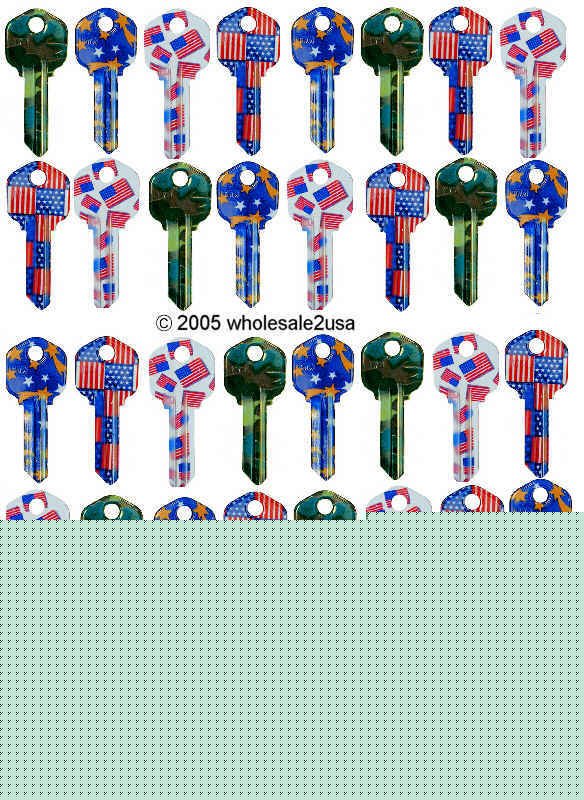 40 uncut KW1 locksmith color key blanks - male designs