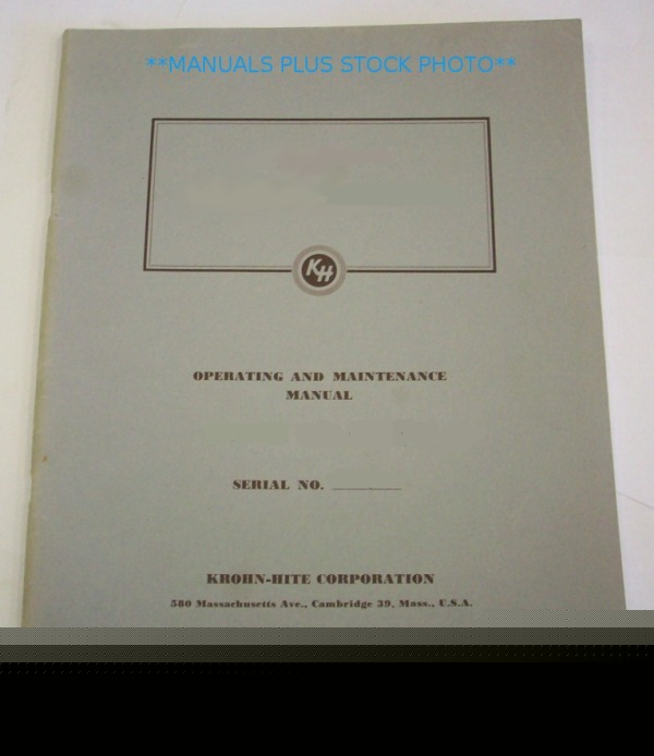 Krohn-hite 3103A-4 op/service manual - $5 shipping 
