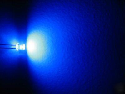 100 x 5MM cylindrical blue led,big/wide angle