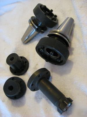 Lot of dihart cat 40 tool holders with accesories
