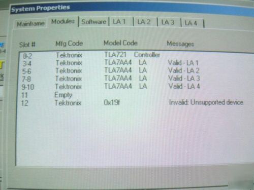 Tek TLA7016 w/ 4 x TLA7AA4 /8S/3P/3P/3P/3P 235MHZ 8MB