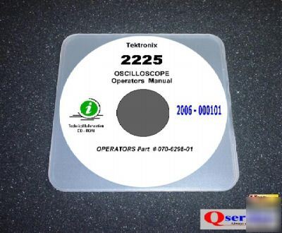 Tektronix tek 2225 oscilloscope operators manual cd