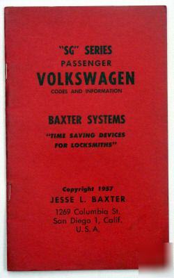 Volkswagen - baxter locksmith auto code book 