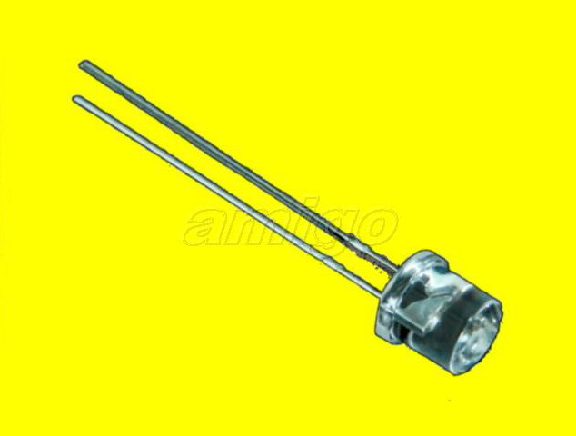 100X yellow 5MM flat top wide angle led free resistors