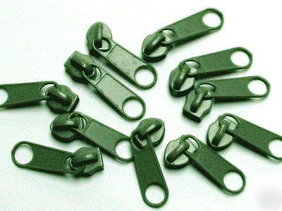#5 nylon coil zipper sliders long (880) olive green 25