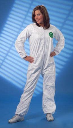 New 2 white dupont tyvek coveralls w/ free work gloves 