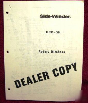 Fmc sidewinder rotary ditcher parts manual dealer copy