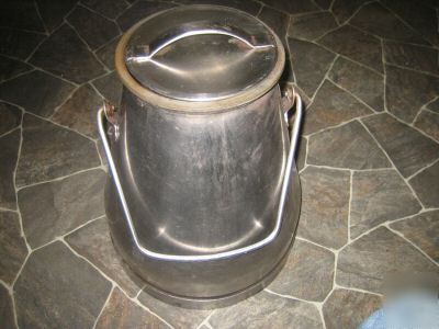 Stainless steel milk churn & lid / top 16 inchs tall 