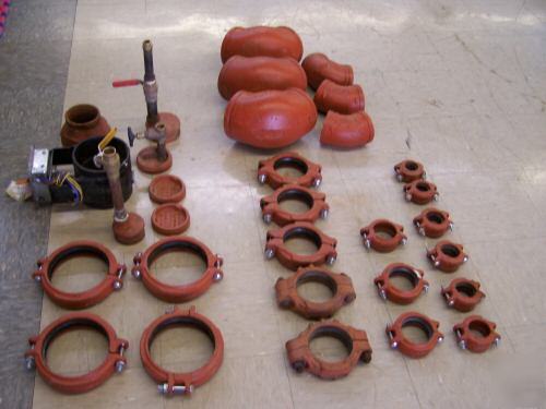 Lot of 31 victaulic & ridgid loc fittings brass valves