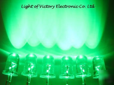 New 100 brightest 5MM pure green led lamp 25,000MCD f/r