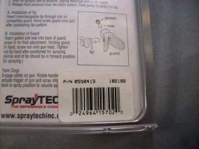 Spraytech xl-1 airless paint spray tip 419 fits graco 