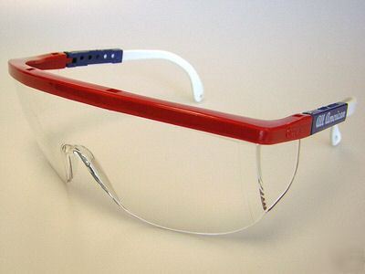 Eye protection, safety glasses, red white & blue qty 10