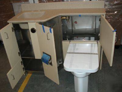 New willoughby wh-1900 patient care unit cabinet toilet