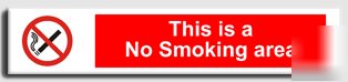 No smoking area sign.a.vinyl-250X50MM(pr-089-aaa)