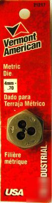 Vermont american metric hex die 4MM-.70