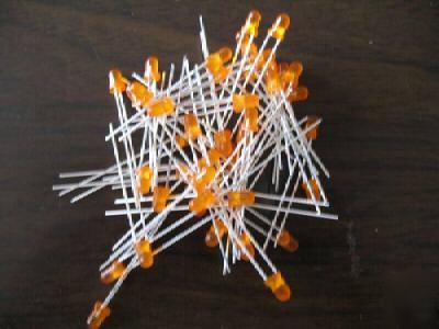 100 x 3MM orange superbright diffused leds 