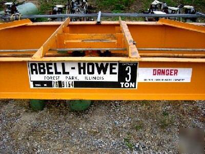 3 ton abell howe bridge crane, under hung hoist (20694)