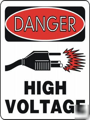 Large metal safety sign danger high voltage 1452