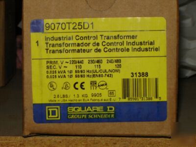 New square d 9070T25D1 control transformer
